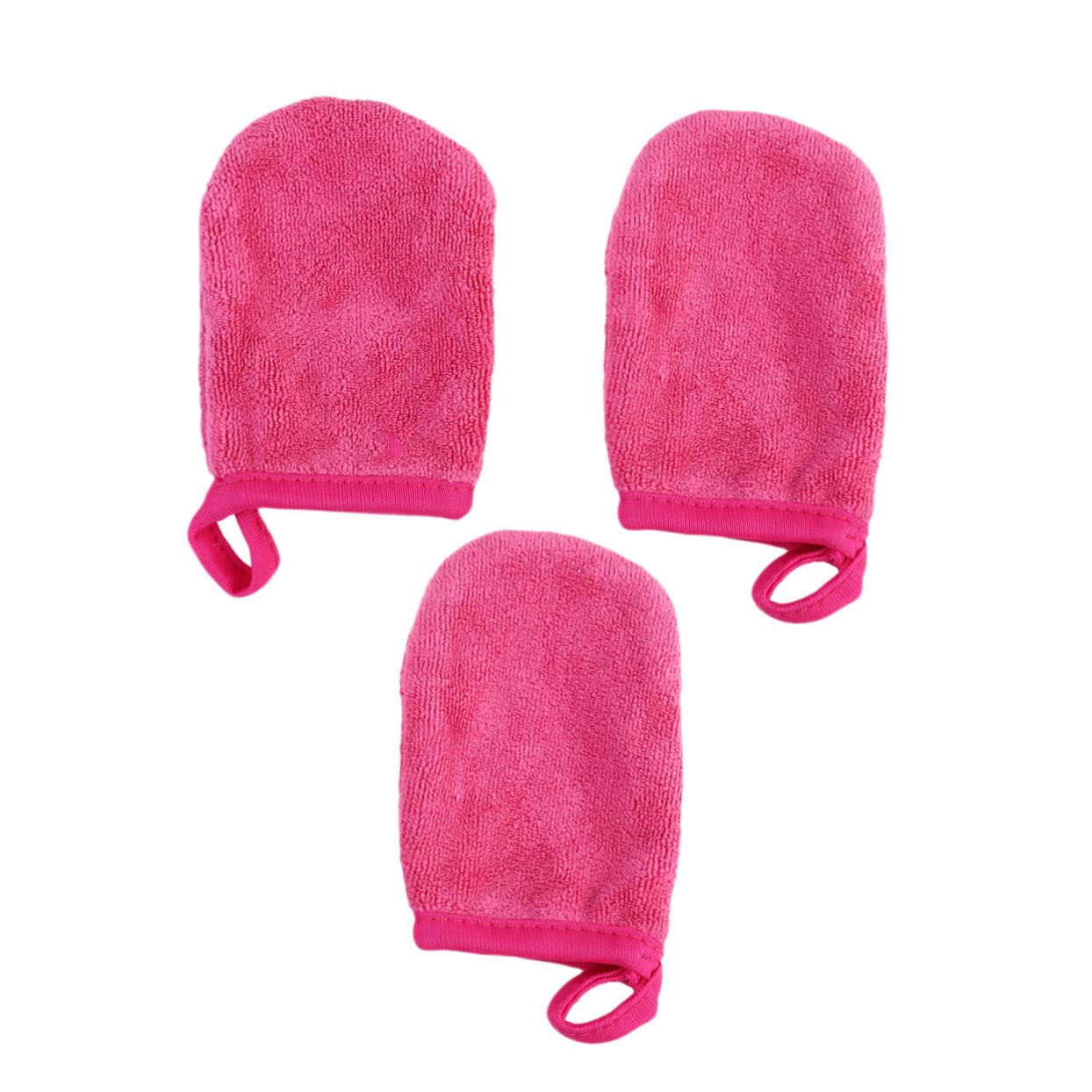 Mikinona 3pcs Facial Cleansing Mitts Makeup Powder Puff Gentle Makeup Removal Gloves for Face Thick Cleaning Pads Soft Washable