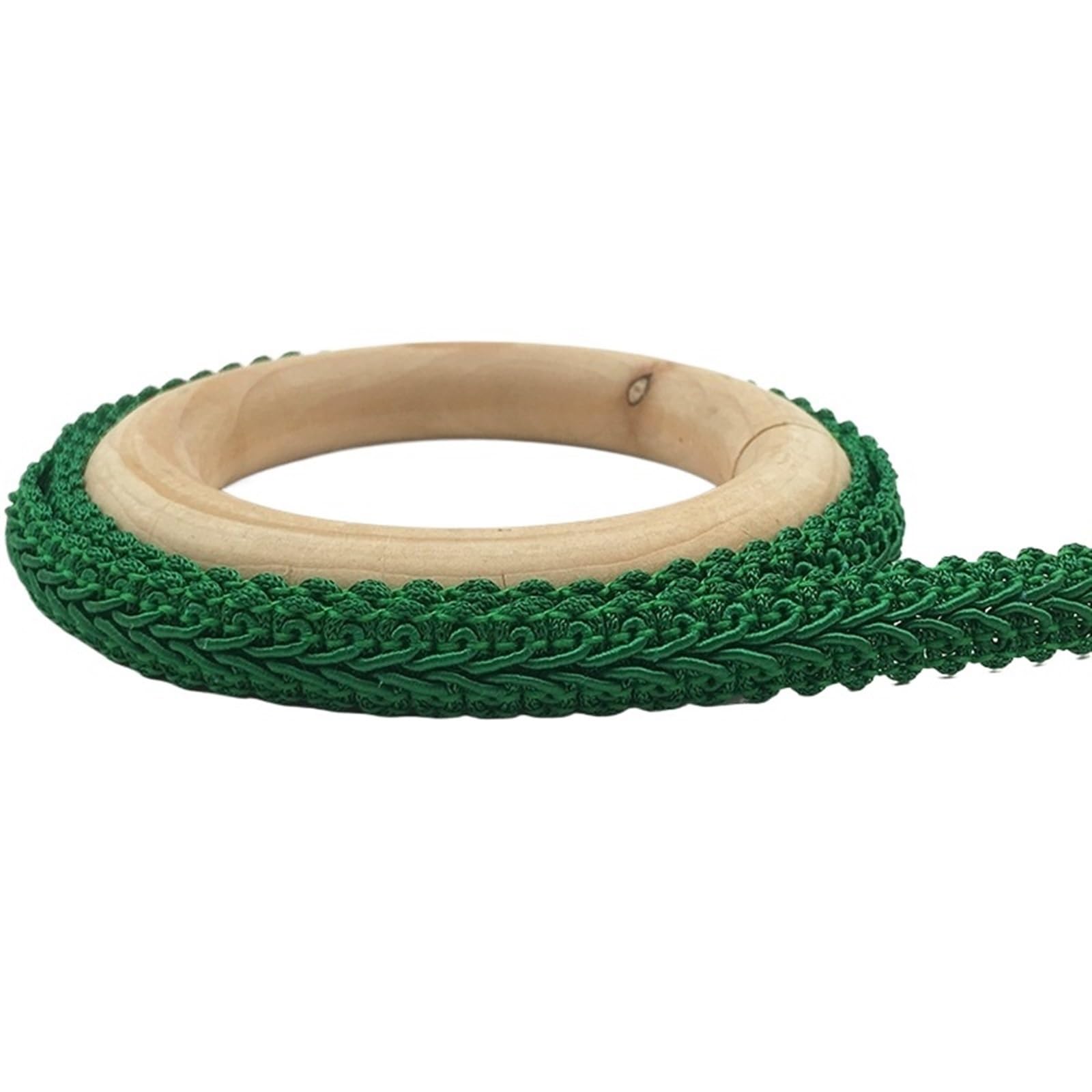 Cinta de Tela Borde de Encaje, Cinta de Encaje de algodón Curva de 5 Metros Hecha a Mano(Dark Green)
