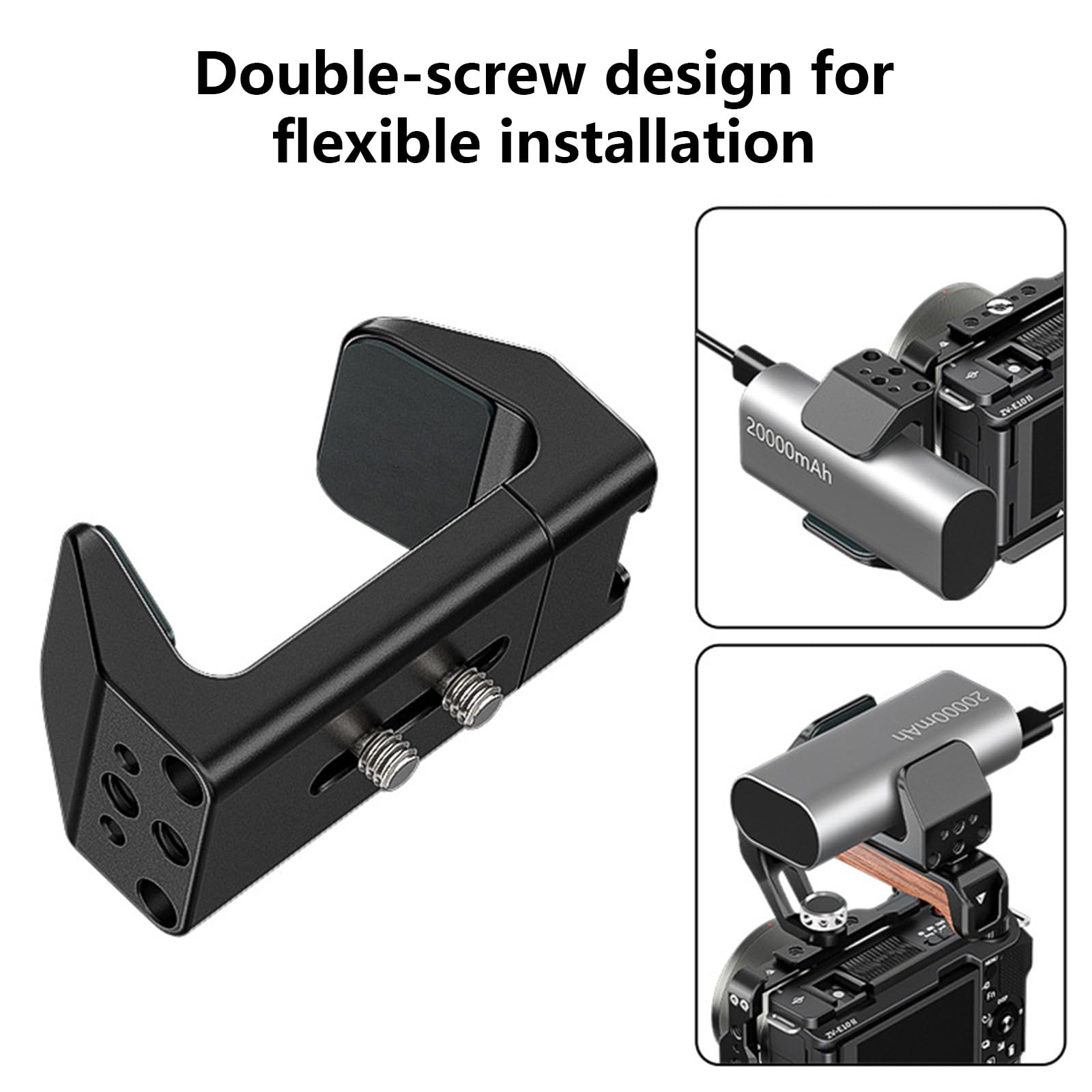 Lightweight Aluminum Quick Release Plate Adapter Powerbank Mount Clamp Spring Mechanism Versatility Use Antislip Pad