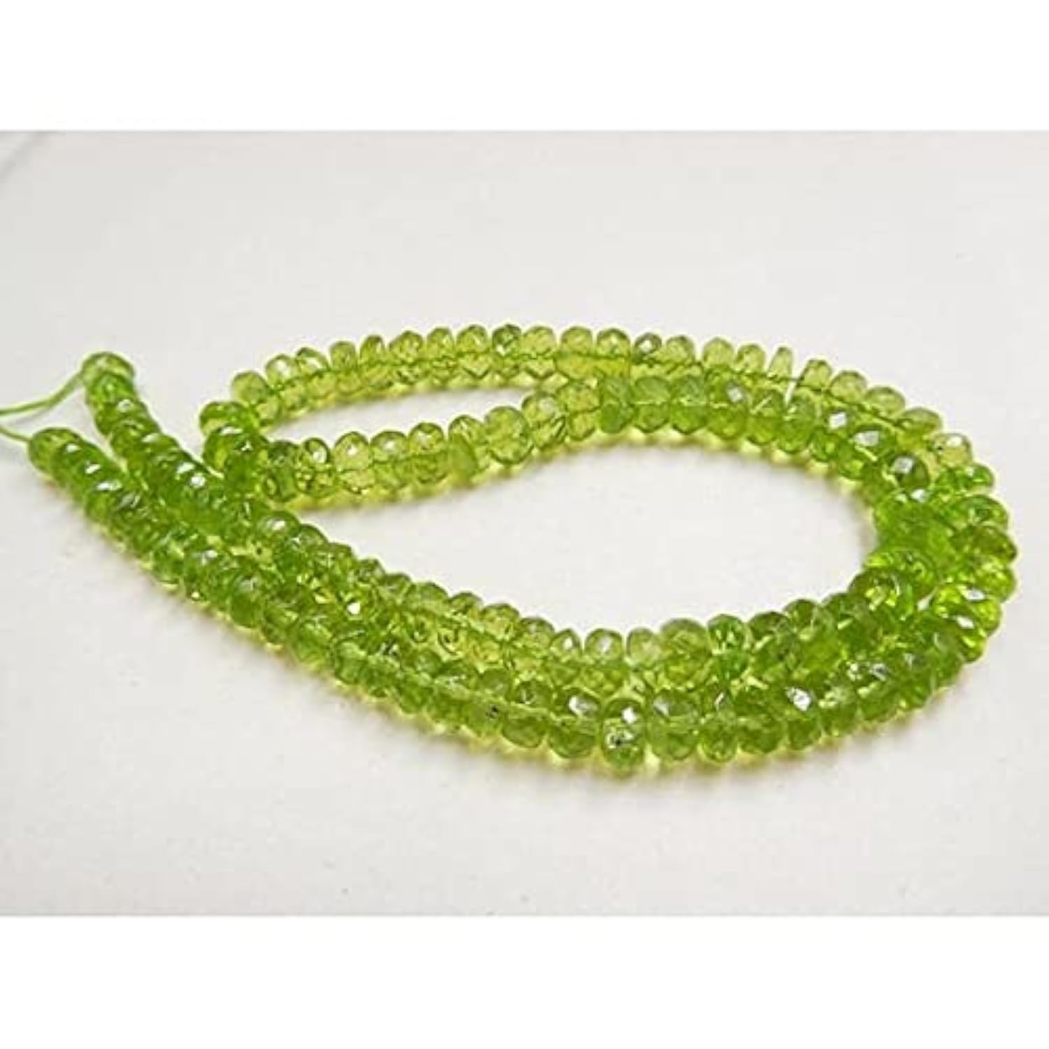 Perles péridot de qualité supérieure micro facettées pour bijoux artisanaux
