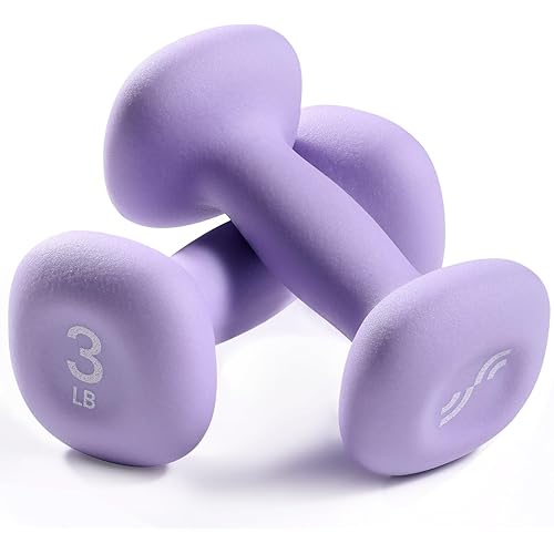 Sportneer Neoprene Dumbbells Set of 2, 2,3, 5, 8, 10lb Hand Weights for Women, Non-Slip Ergonomic Design, Anti-Roll Square Shape at home weights for women