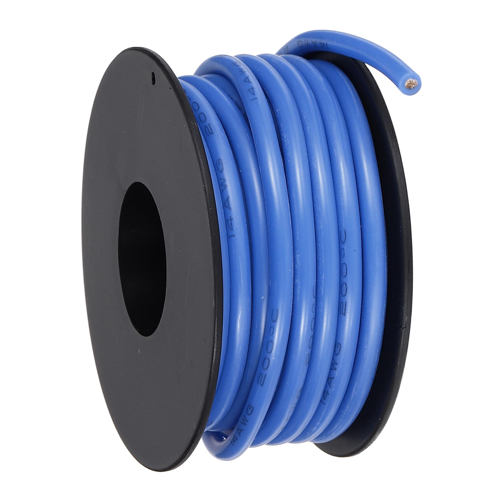 sourcing map 14AWG Flexible Silicone Wire 6m/20ft, 14 Gauge Tinned Copper Electrical Stranded Wire 200 Celsius/392 Fahrenheit High Temperature Hookup Spool for DIY Model Wiring, Blue