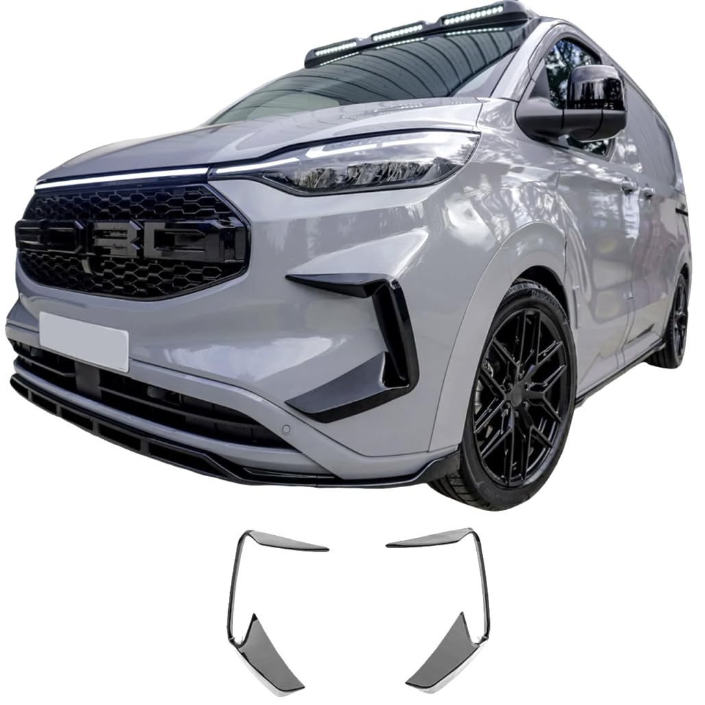 Alettoni aerodinamici anteriori in nero lucido per Ford Transit Tourneo/Custom Custom MK2 Trend e Limited 2024 2025 in poi, accessori per spoiler e deflettori per Ford Transit