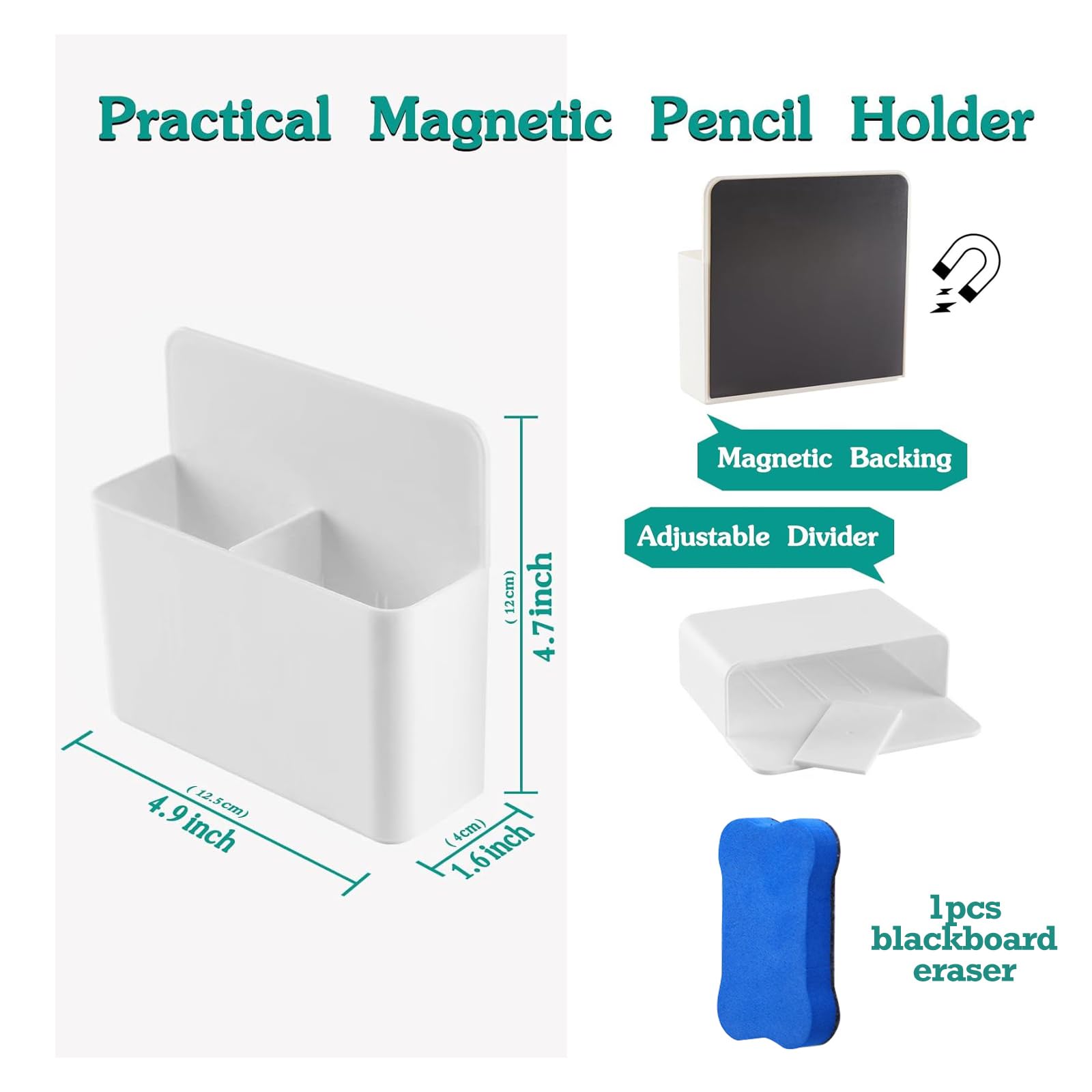 WHENZOO Large Capacity Pen Holder with Whiteboard Eraser - Image 2