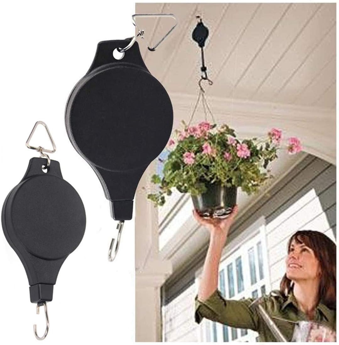 2 Pack Plant Pulley, Retractable Heavy Duty Easy Reach Pulley Plant