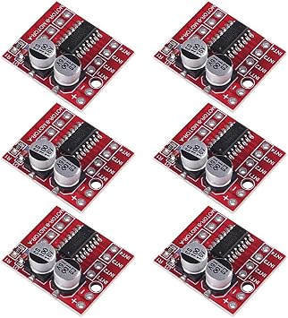 6 Pack L298N DC Motor Driver, MX1508 Mini Dual Channel 1.5A 2 Way PWM Speed Controller Dual H-Bridge Replace Stepper