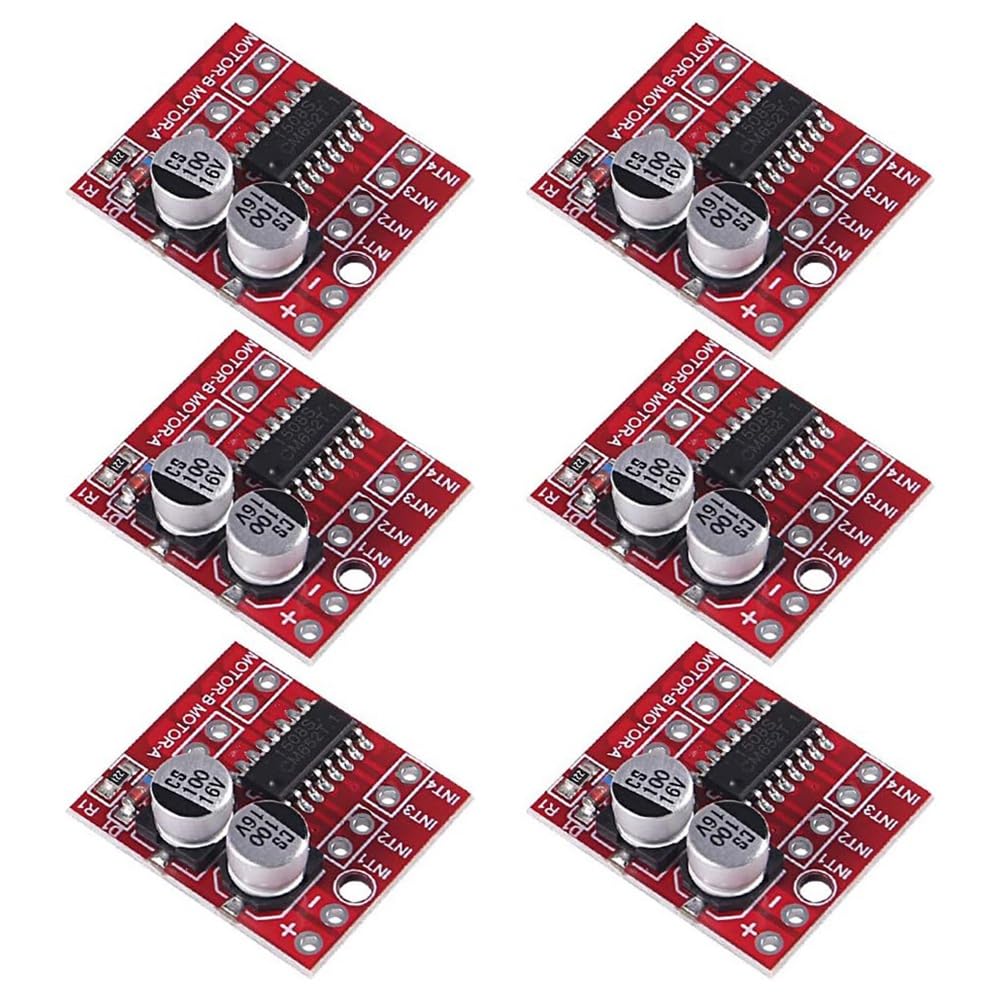 Xnuiasqe 6 Pack L298N DC Motor Driver, MX1508 Mini Dual Channel 1.5A 2 Way PWM Speed Controller Dual H-Bridge Replace Stepper