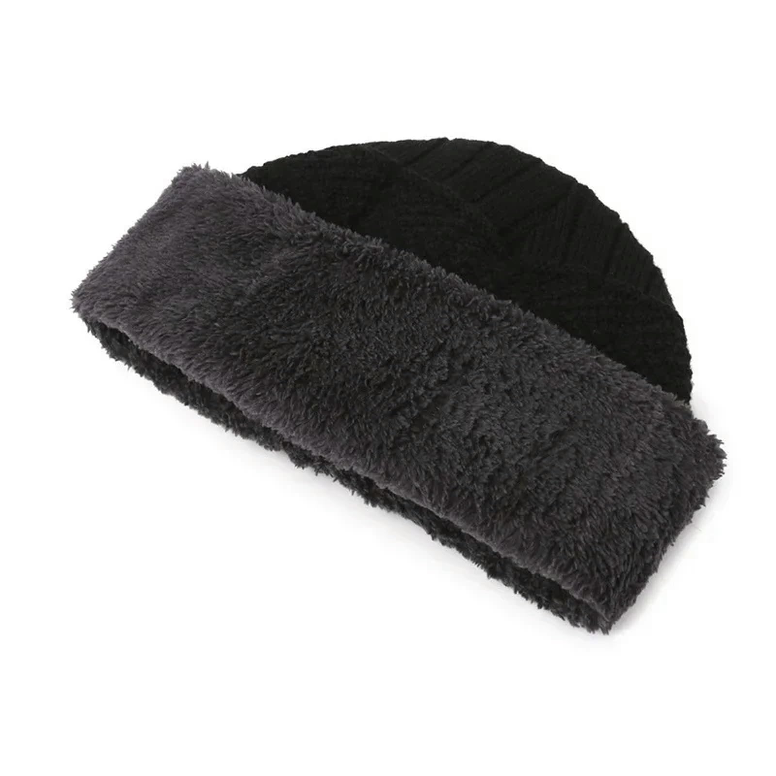 Schal Mütze Set Herren Winter Beanie Hats Schal Set Touchscreen -Handschuhe, Warmes Vliesgekleideter Hut, Außenmut Hut