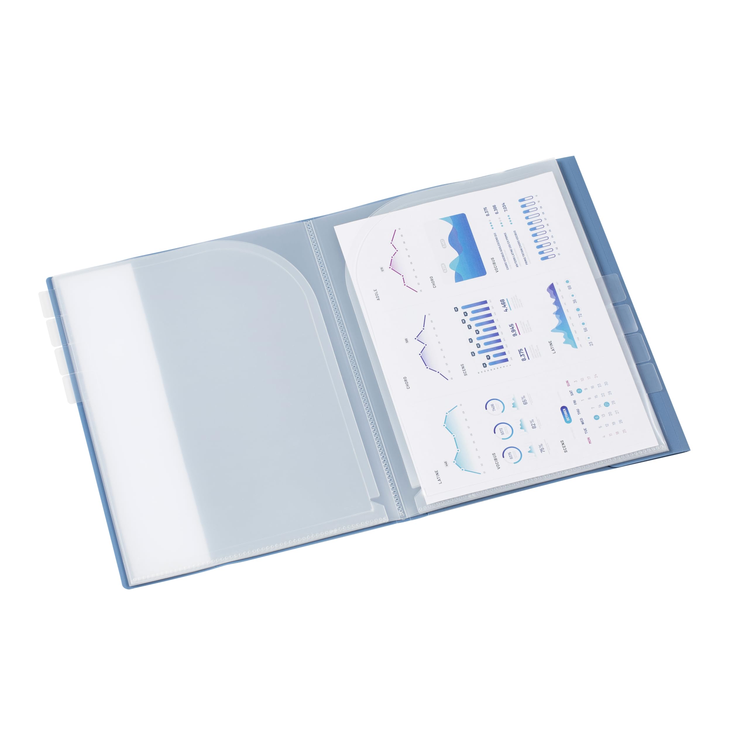 Viquel – Clasificador A4 8 compartimentos Business CLASS – Organizador de respaldo con cierre elástico para oficina y hogar, color azul