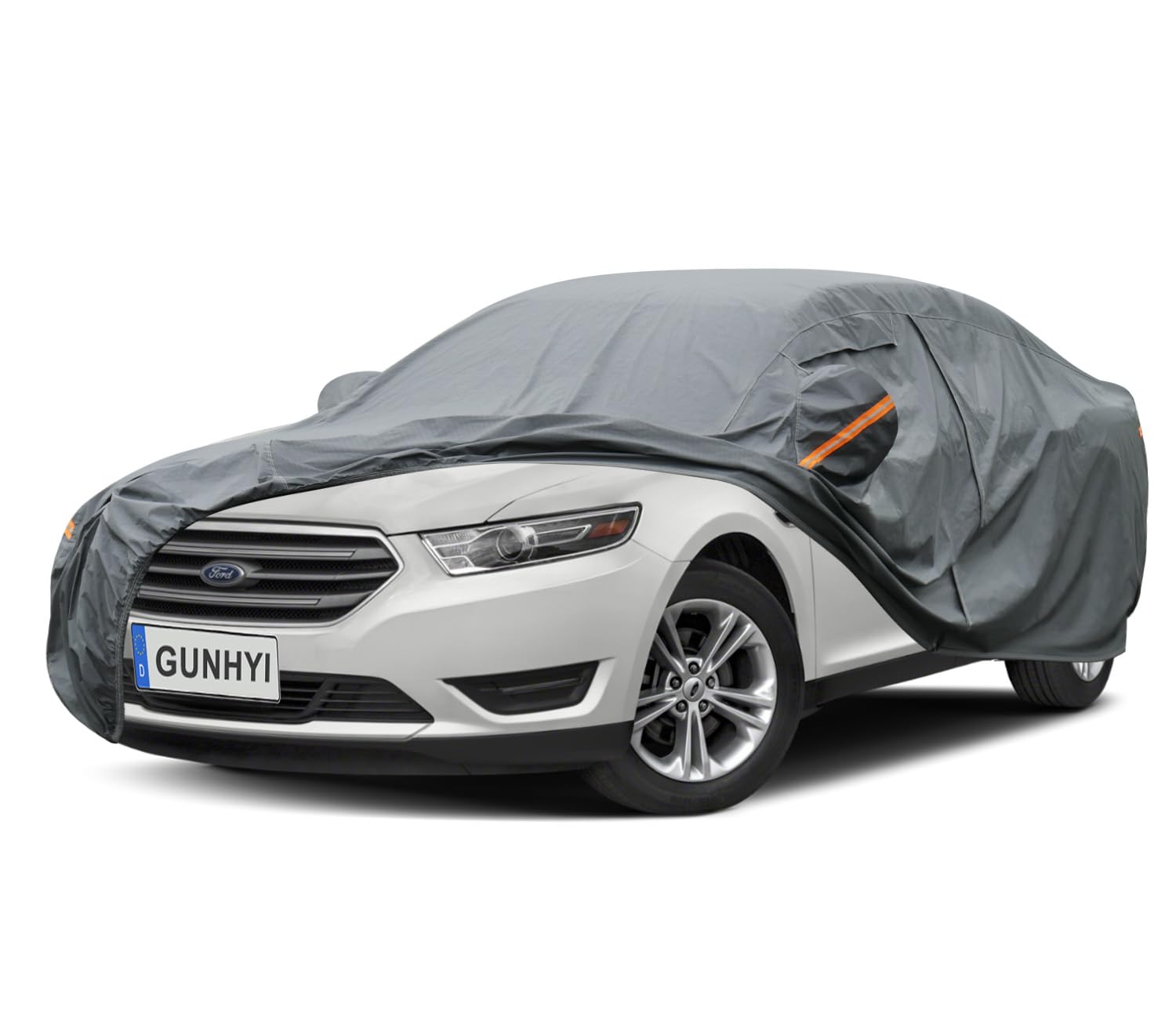GUNHYI Premium Car Cover Custom Fit Ford Taurus, 16 Layers Heavy Duty Car Cover Waterproof All Weather with Zipper Door for Sun Rain Snow Dust Uv Protection