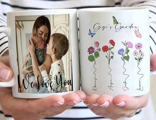 Miniatura 7 de Taza personalizada con oso para mamá, regalo personalizado para Día de la Madre o cumpleaños, de parte de hija o hijo, incluye hasta 9 nombres, taza