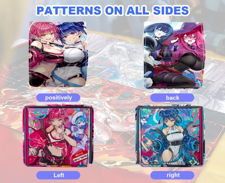 Miniatura 2 de Caja de cartas para YGO MTG, caja de almacenamiento de más de 100 tarjetas, juegos de cartas intercambiables, caja de almacenamiento de tarjetas de