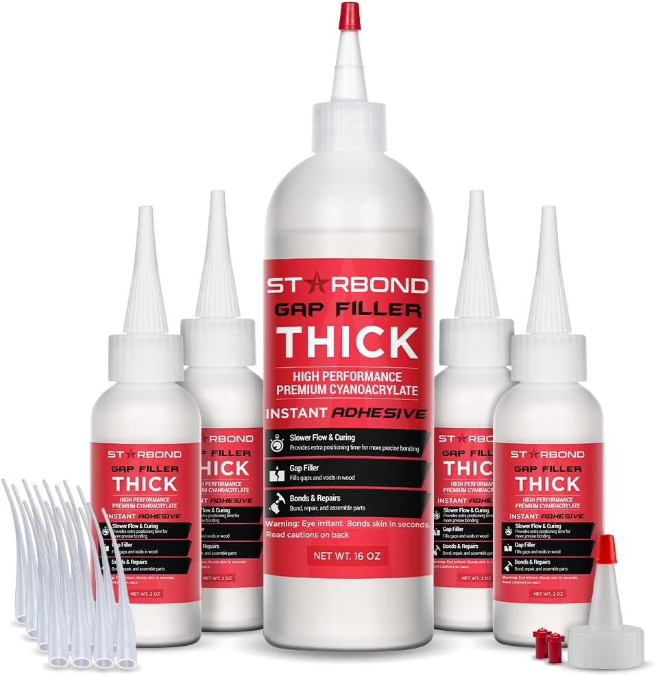 STARBOND 16 oz. Thick CA Glue Complete Refill KIT (453-gram) - Premium Cyanoacrylate Glue for Mitre Joint Bonding, Woodworking, Carpentry, Archery Fletching