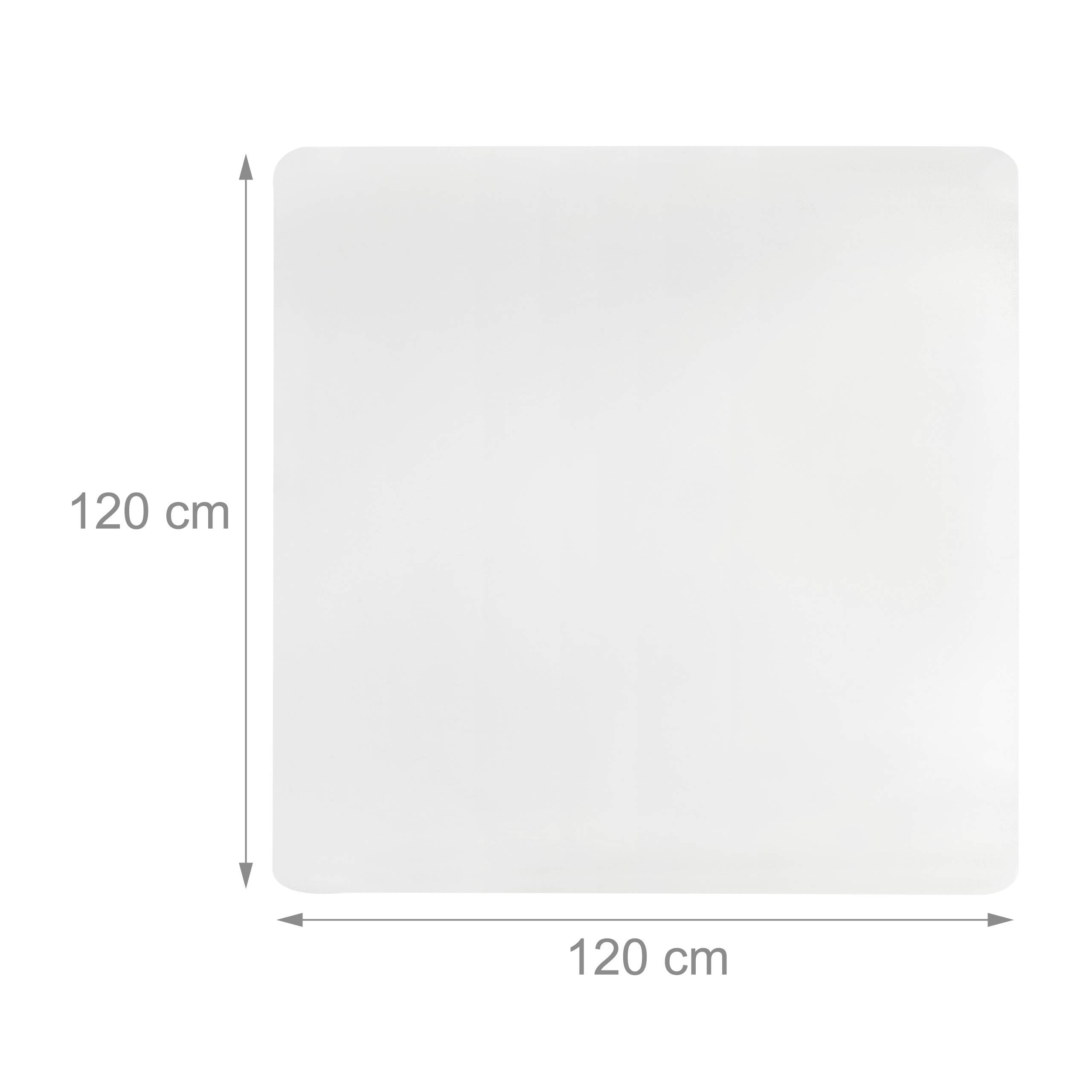 Relaxdays Protector Suelo, Alfombra Silla Oficina, Tapete Antideslizante para Parquet, PVC, 120 x 120 cm, Transparente