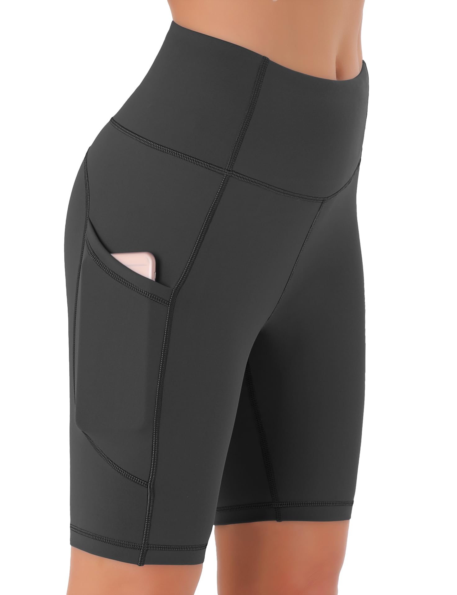 Persit Damen Kurze Leggings, Blickdicht Radlerhose mit Taschen