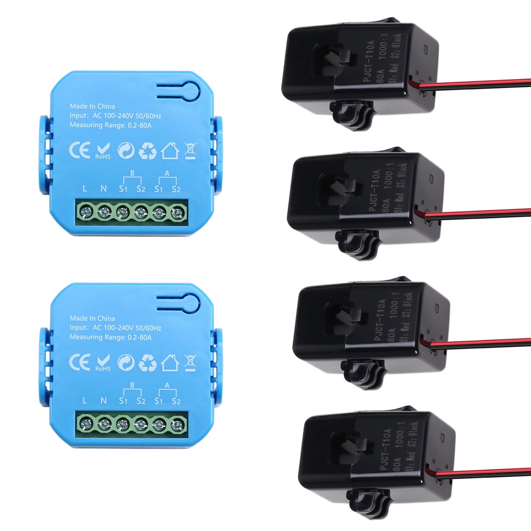 Ctrlzs 2Pcs Tuya Smart Meter Power Production Consumption Bidirectional Power Monitor Support App Control