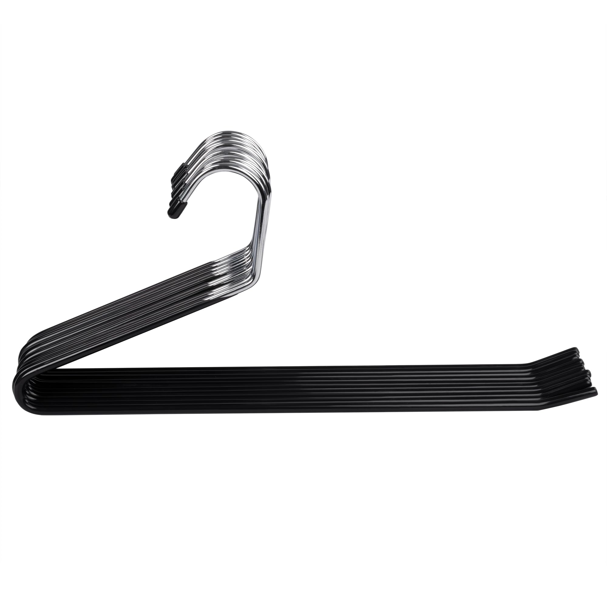 Perchas para Pantalones Ahorra Espacio. Pack de 20 Unidades. Resistentes. Metalicas. Antideslizantes. Lado Abierto. Sin Pinzas. Organizador Armario. Vaqueros, Bufandas, Chinos, Chandal, Jeans.