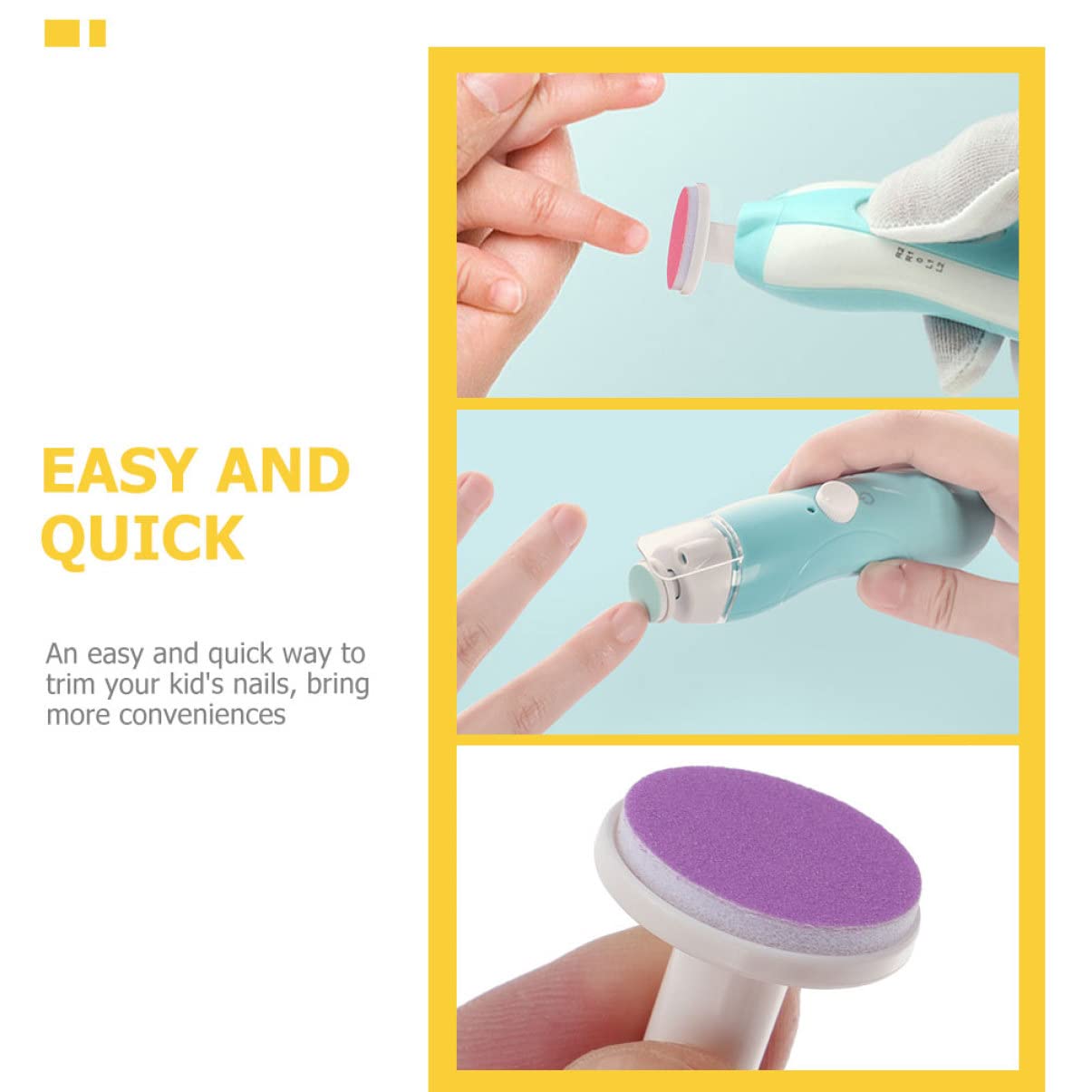 Beavorty 3sets Infant Nail Tool Set Electric Nail Trimmer Pads File Supplies for Newborn 18pcs*3