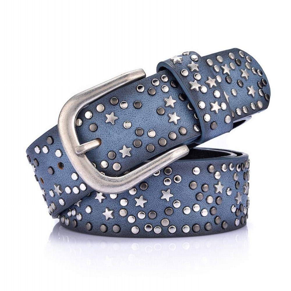 Ceinture large à rivets pour jean bleu MU originale 135cm