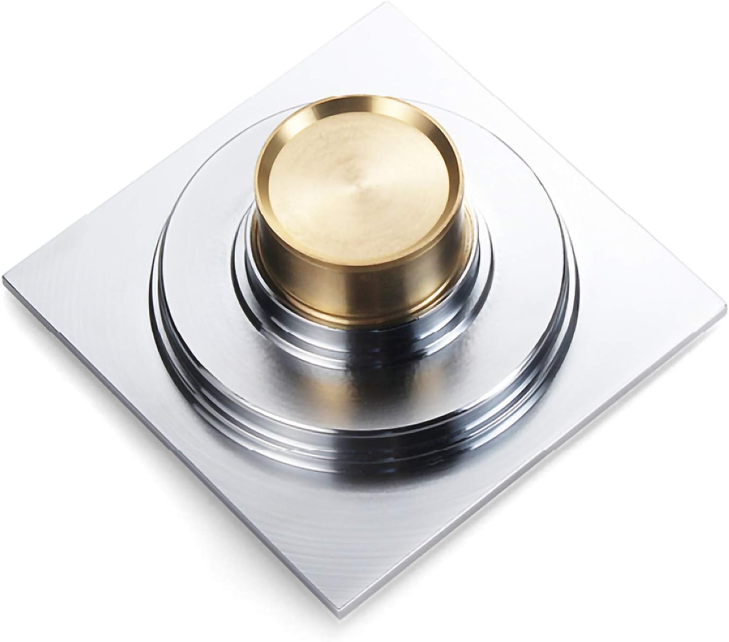 desagüe de Suelo, Premium Brass Deodorizer Floor Drain Square Large with Removable Cover Grid Grate Black Finish for Enhanced Odor Control