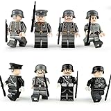 ATIN 8 Stück Militär-Minifiguren Spielzeug-Set, Deutsches Militär Bausteine Soldaten Figuren Waffen Spielzeug, Geburtstagsgeschenk für Kinder
