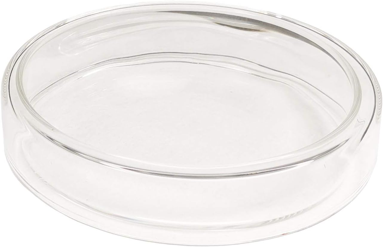 ZHIBANG Glass Petri Dish with Lids, Autoclavable Borosilicate Glass, Lab Dishes Pack of 10 (75mm)