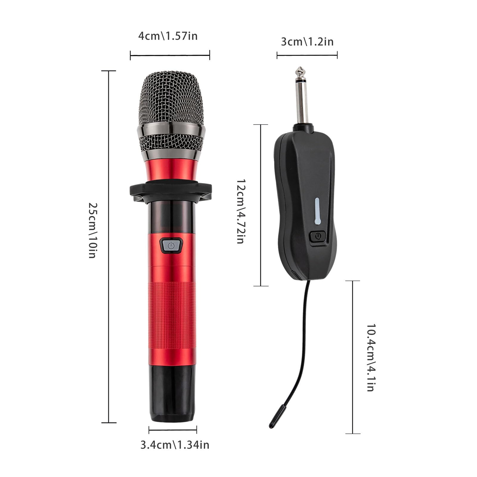 microfono karaoke, microfono senza fili, 25 canali, chip DSP LED, per karaoke, cantare, feste, matrimoni, discorso