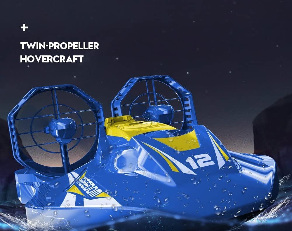 Hovercraft à distance Modèle aéroglisseur Eau Terre Glace Haute Vitesse Jouets