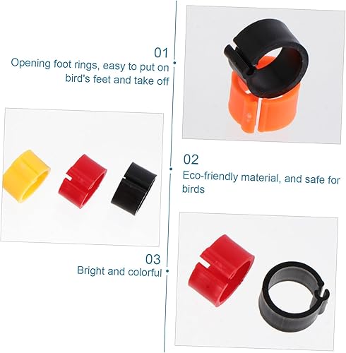 Miniatura 3 de FRCOLOR 300 anillos apilables para canarios de 0.118 in, juguetes de loro, anillos de pie de pájaro, juguetes para pájaros anillos para periquitos