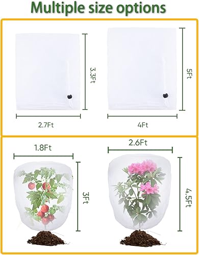 Miniatura 7 de Red para pájaros para protección del jardín, paquete de 4 barreras de plagas de jardín con cordón, mosquitero para tomates, cubierta protectora para