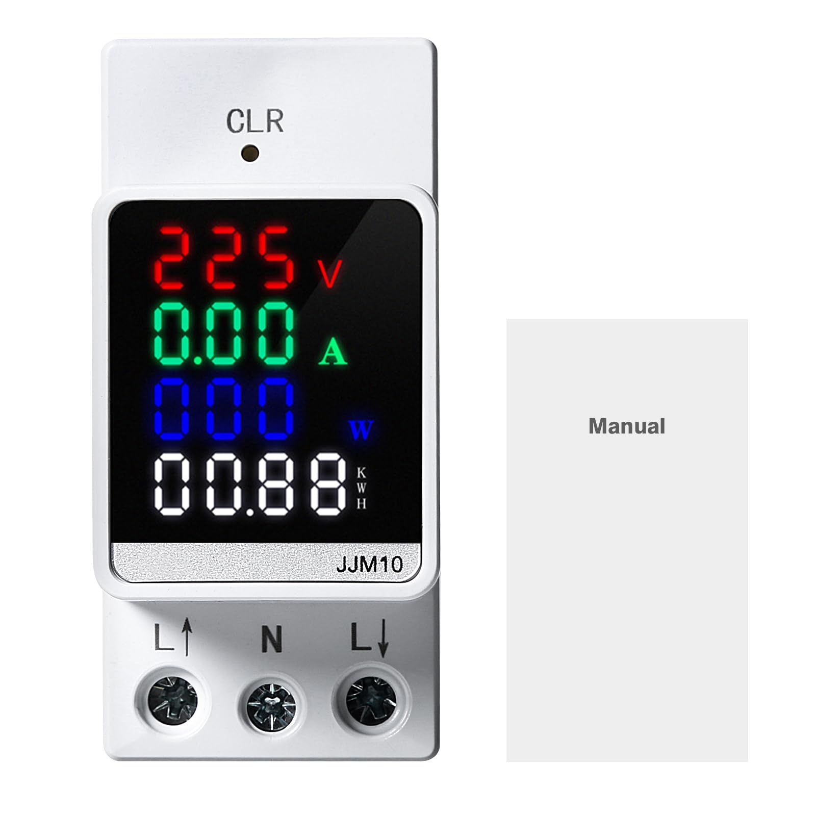 Ailao Contatore Energia Elettrica Digitale DIN Misuratore Consumo Elettrico LCD Contatore Elettrico Digitale AC 80-270V Amperaggio 0-100A per il Monitoraggio.