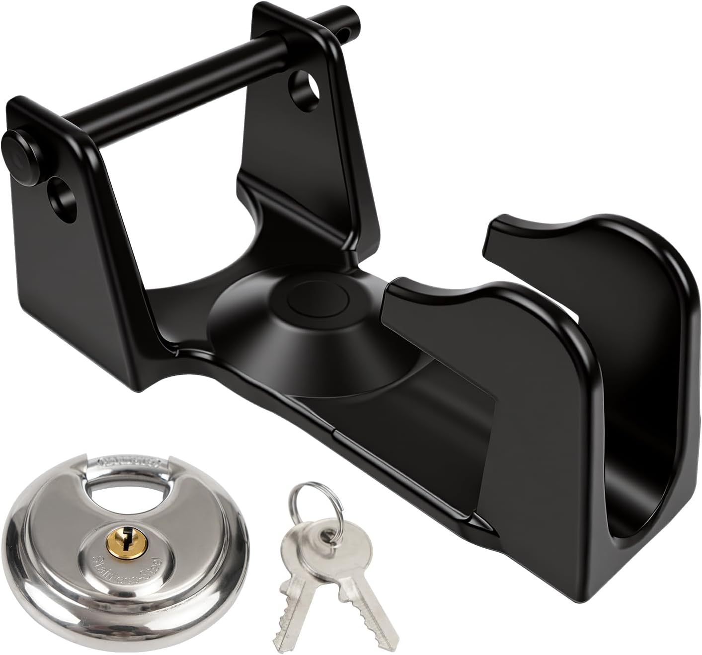 Gooseneck Hitch Lock with Combination Lock Model TL-50 for Heavy Trailers, Livestock Haulers, and RVs (Black)