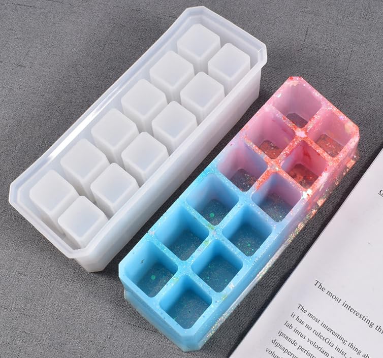 EnaMeena 1-Pack 10-Compartment Silicone Mold for Cosmetic Organization. Perfect for Epoxy Resin Casting to Create Unique Art Pieces That Stand Out. 1