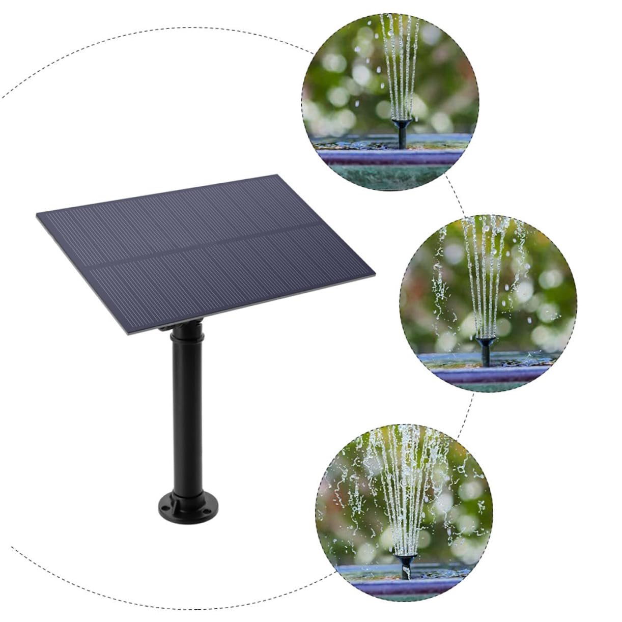 Pompa Solare per Fontana da Giardino, Set 1 Nero, Automatico | Pannello Solare in Plastica, Facile da Installare e Pulire, per Cortile e Paesaggio Esterno
