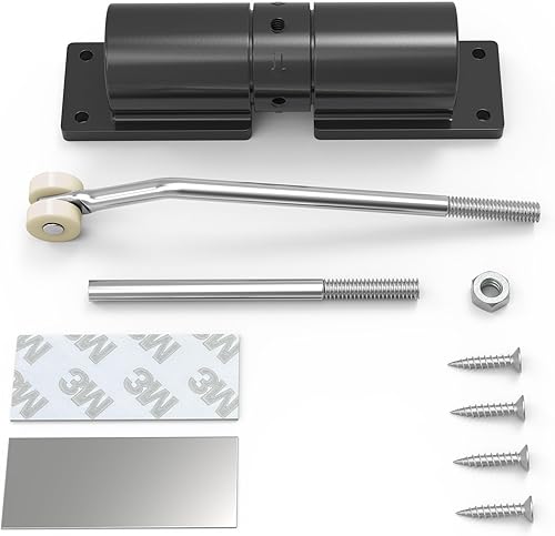 Miniatura 9 de Cierrapuertas automático de seguridad, cierrapuertas para cierre automático, convierte puertas con bisagras en cierre automático, color negro
