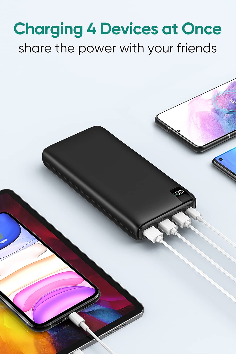 Power Bank ADDTOP 26800mAh - Charge Rapide 22,5W USB-C, écran LED, Compatible IPhone, Samsung