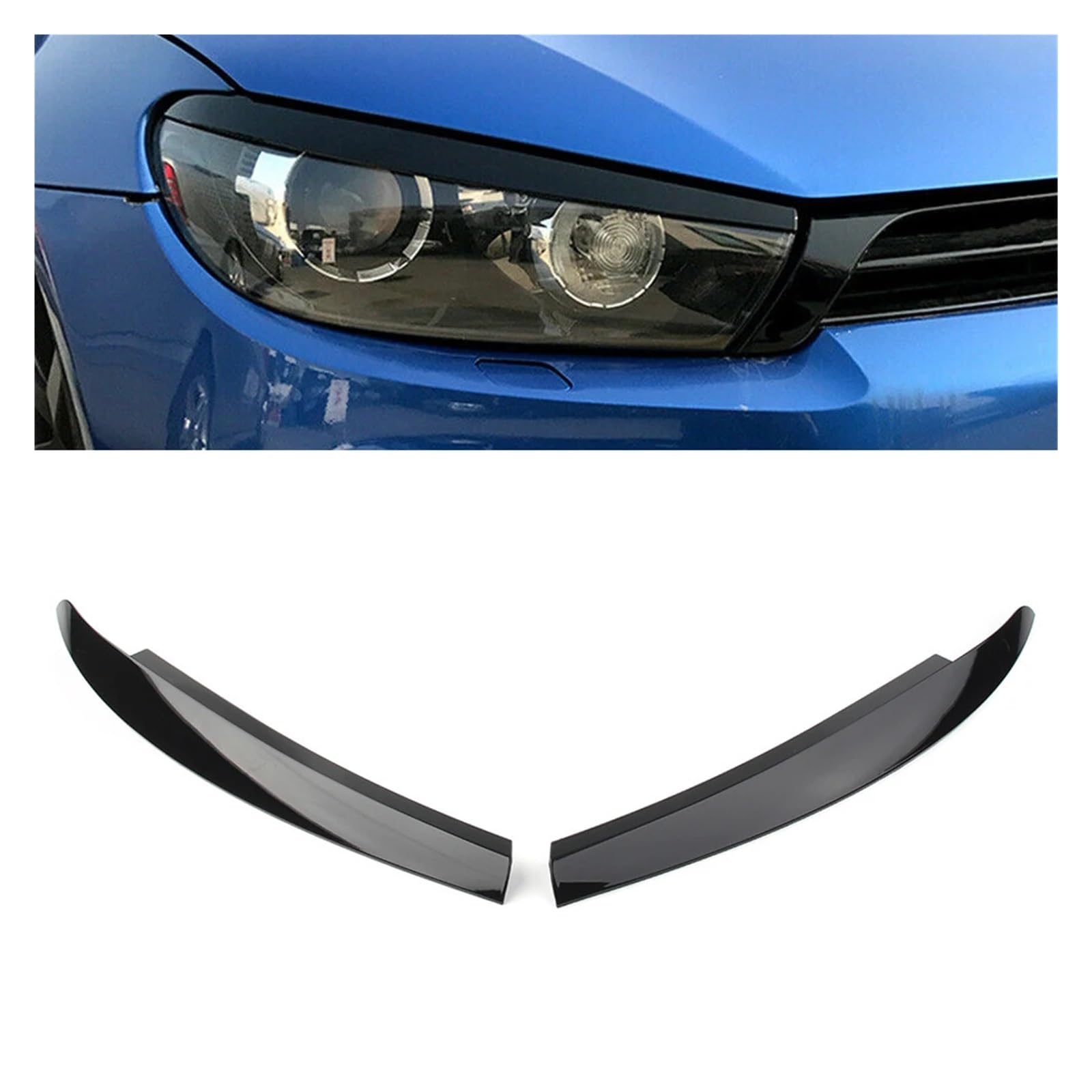 Auto-Kopf-Licht-Lampen-Augenbrauen-Augenlid-Abdeckungs-Ordnung, Compatible With VW, Compatible With Scirocco 2009–2017