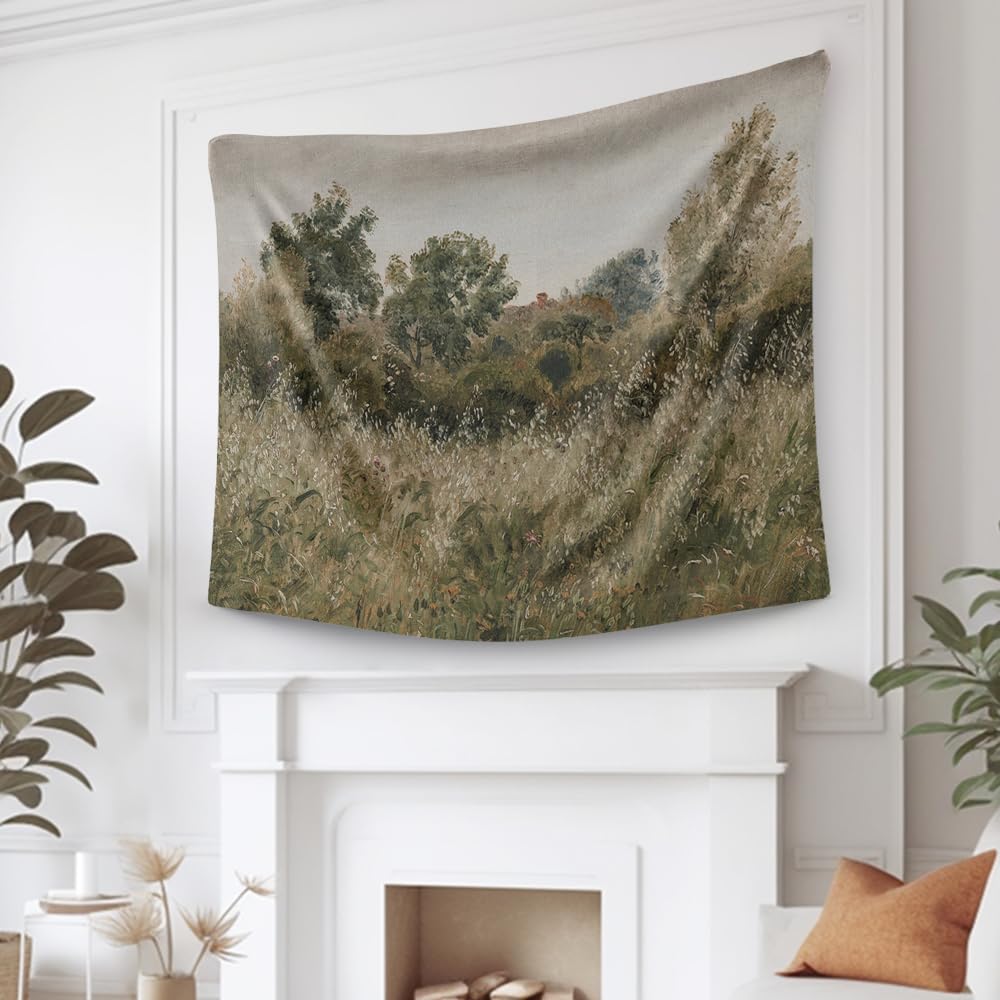 FADALO Nature Landscape Tapestry,Antique Field Country Tapestry,Vintage Wall Art Decor Rustic Farmhouse Tapestries Wall Hanging for Living Room Bedroom Dorm,51x59 Inches