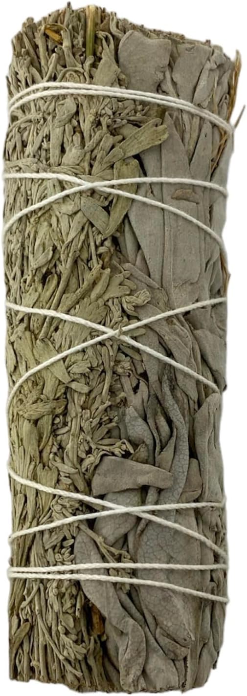 NESSASTORES - White Sage & Blue Sage 4 inch Smudge Stick Bundles for Cleansing and Meditation. #JC-218 (12 pcs)