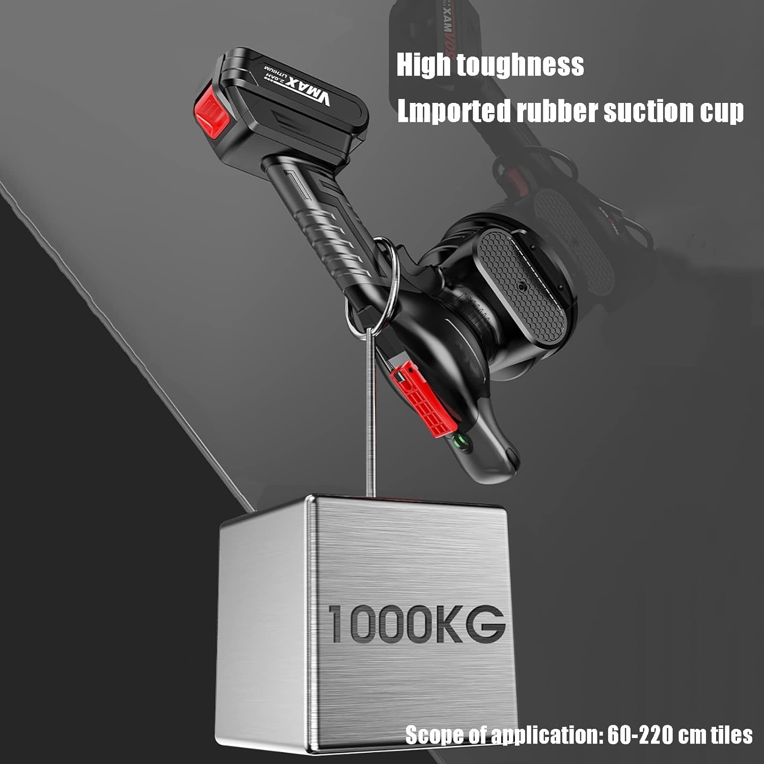 Tile Vibration Machine, Hand-held Tile Vibrator Automatic Leveling Machine, Pure Copper Double Motor, Power Recovery Design, 6 Gears Tile Tiler Machine, 20V 178000mAH Battery (Size : 1 Battery) ()