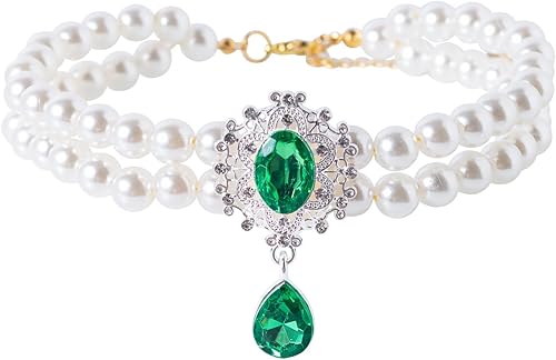 Collar de perlas de 2 filas para gatos, collar de perlas para perros, collares de diamantes de imitación para perros pequeños, accesorios de collar