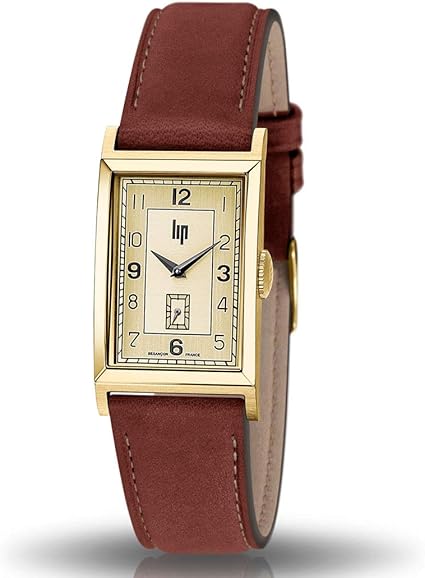 Lip Churchill T18 - Montre Mixte - H671M014 - Cuir Marron - Cadran doré :  Amazon.fr: Mode