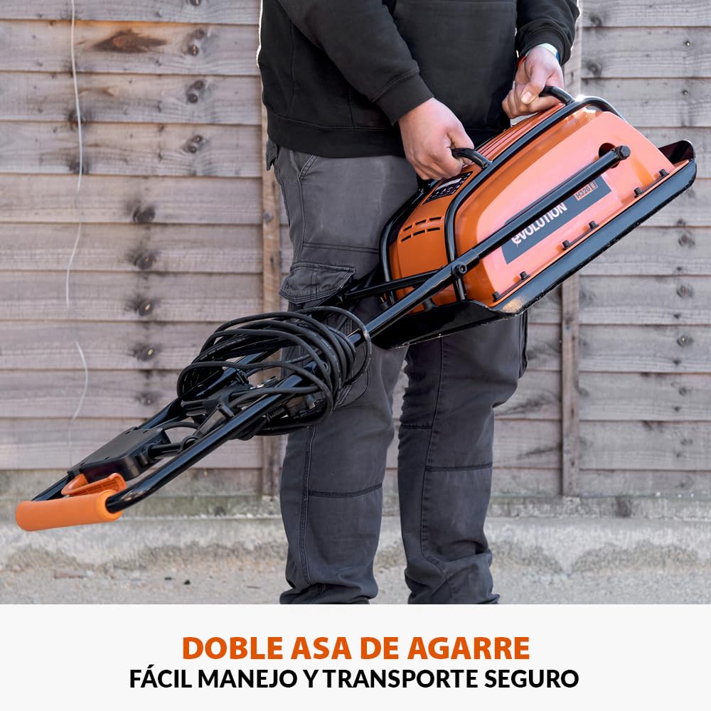 Evolution Power Tools H320-E Hulk Electro Compactador de Placas, Eléctrico - Ideal para Nivelar Pavimento, Preparación de Terreno de Césped Artificial, Patio, Albañilería - 2 Años de Garantía, 230V