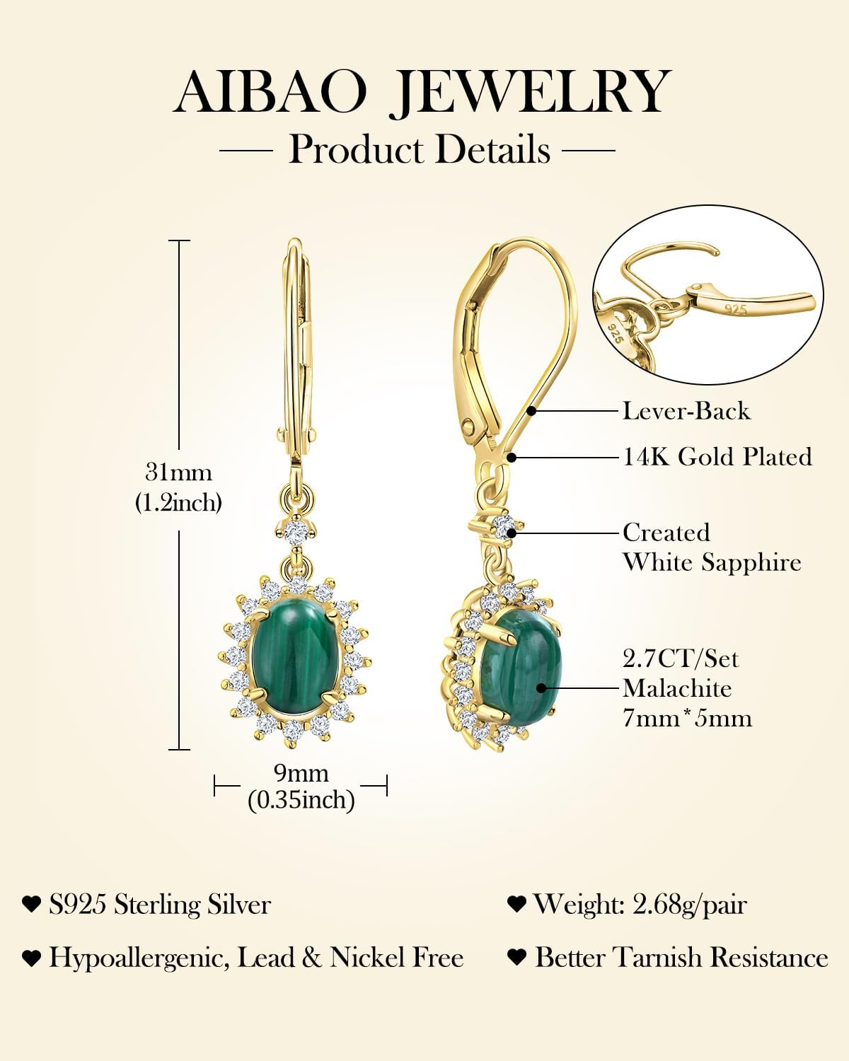 AIBAO Turquoise/Malachite/Coral Dangle Earrings for Women Sterling Silver Flower/Round/Pear Shaped Gemstone Drop Earrings Christmas Valentines Birthday Jewelry Gift with Box