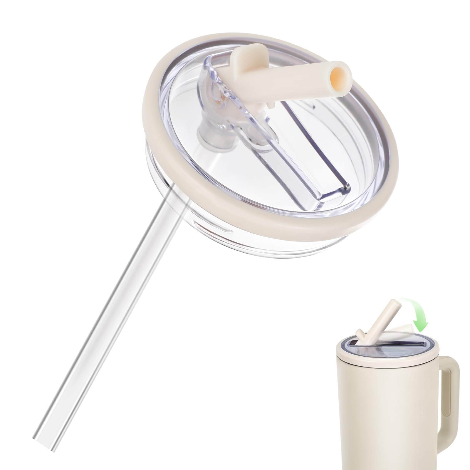 2 Coperchi Di Ricambio Per Stanley Cup 40 Oz - Con Cannucce, A Prova Di Perdite - Foto 7