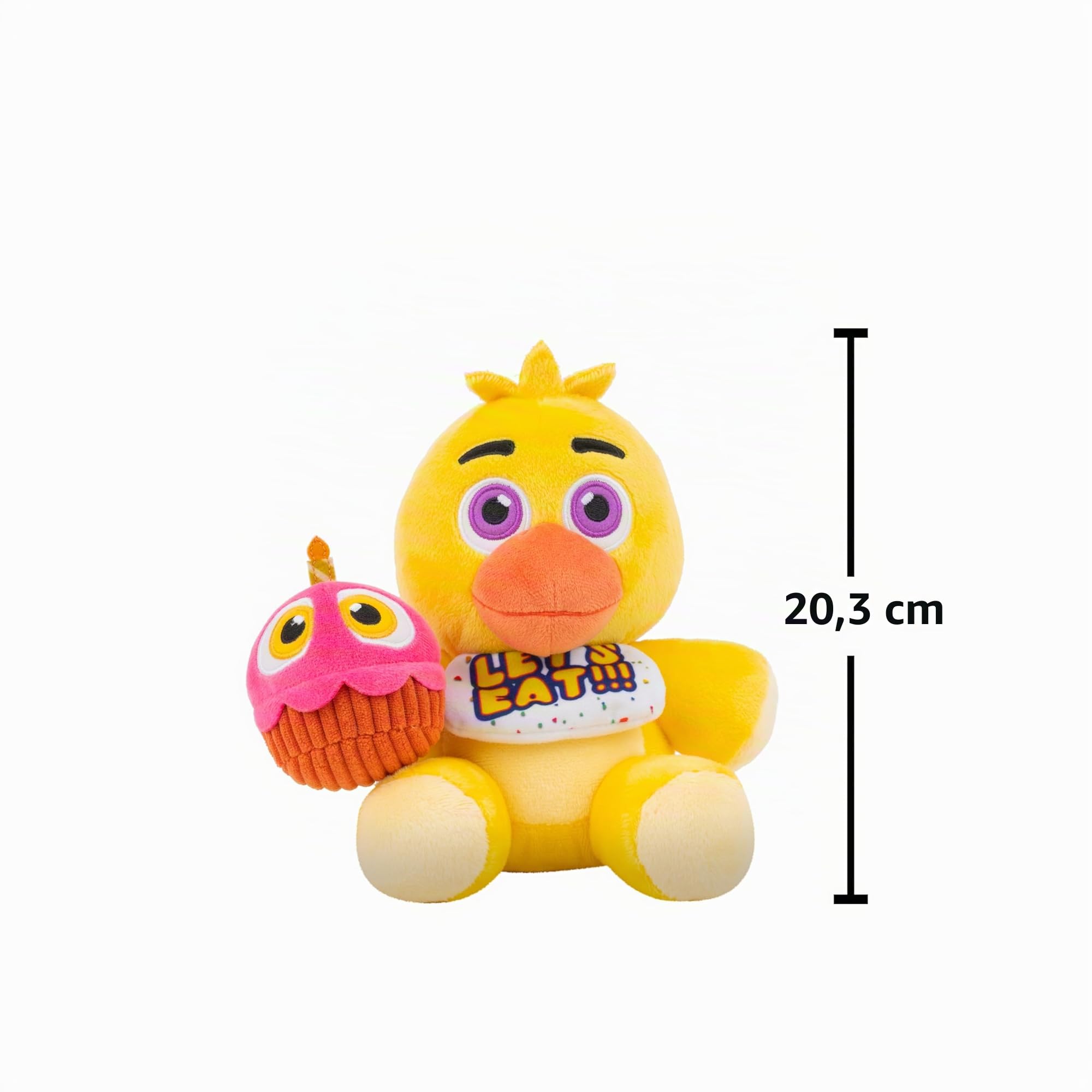 Five Nights at Freddy's FNF0034 - Peluche Chica, prodotto ufficiale FNAF per bambini dai 2 anni in su