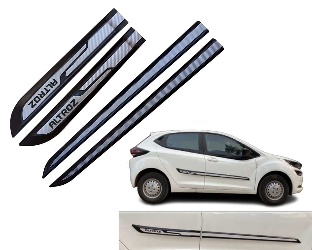 Auto E-Shopping Car Door Side Beading Moulding Silver Black Colour Compatible for Tata Altroz Set of 4 Pieces-picture-10