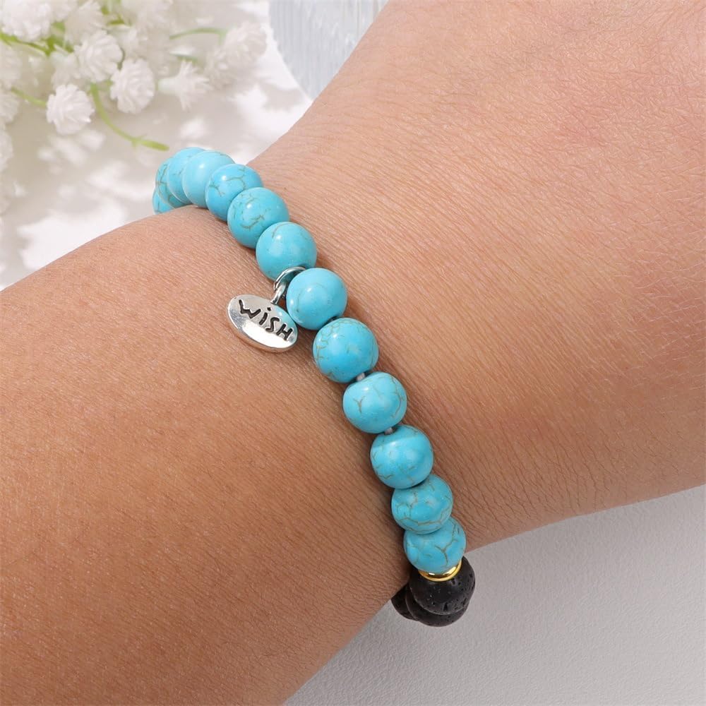 Inspirational Bracelets for Women Natural Stone Healing Relaxation Chakra Bracelet Gifts for Graduation Birthday Christmas Mothers day Valentines Thanksgiving Gifts for Her Mom Best Friend Sister Girls - Image 2