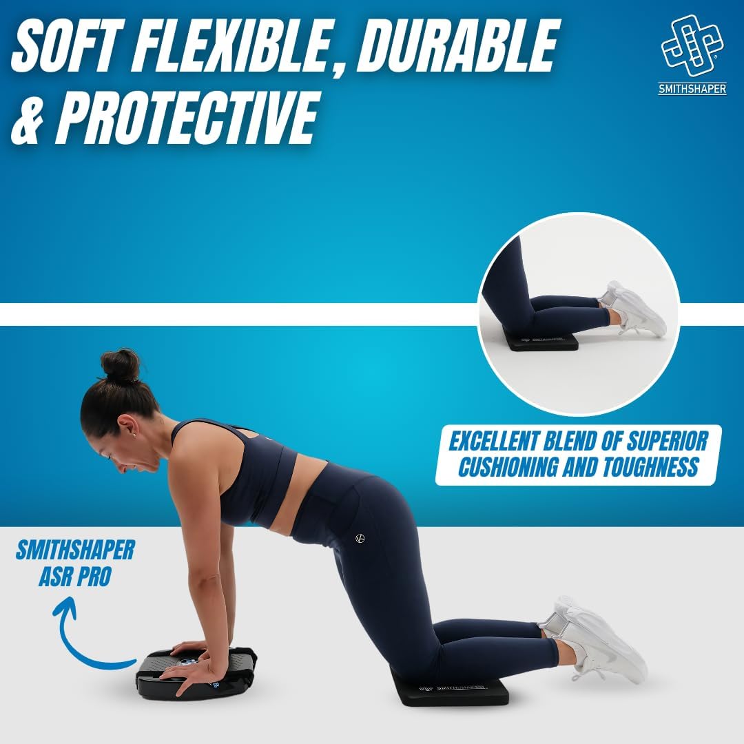 SmithShaper® SUPER PAD Thick Exercise Knee Mat (25.4mm) Cushions Knees and Elbows During Ab Rollouts (ab rolls), Knee Pushups and Planks Workouts/Yoga | Durable, Soft Nitrile Rubber | Resists Odors - Image 3