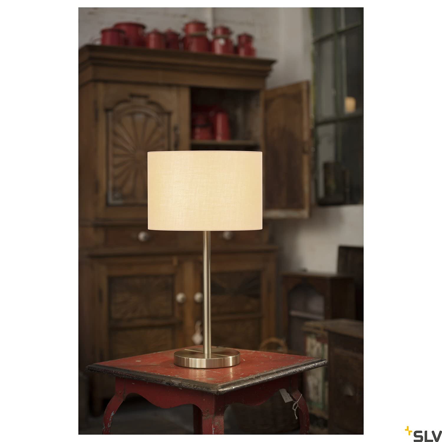 SLV Pied de lampe simple FENDA, métal brossé, E27 max. 40W